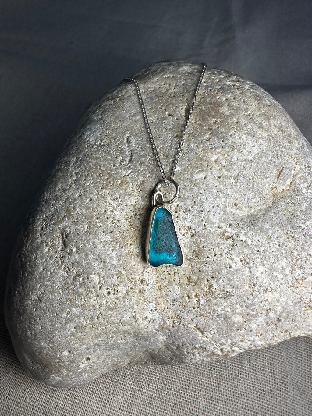 COLGANTE DE VIDRIO MARINO TURQUESA PROFUNDO
