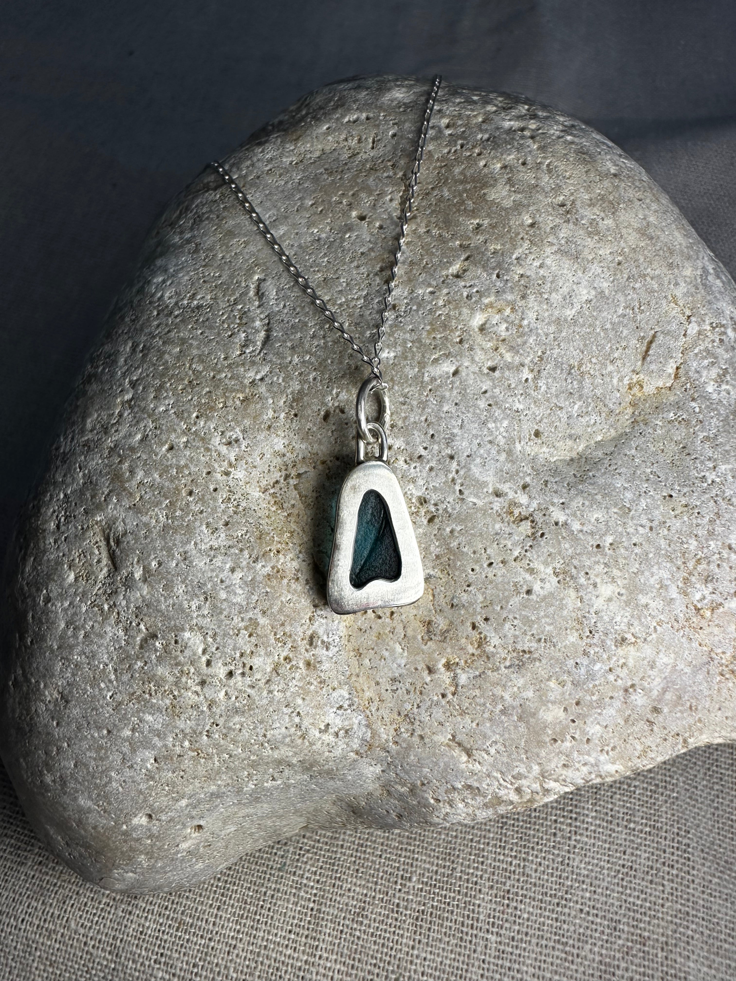 COLGANTE DE VIDRIO MARINO TURQUESA PROFUNDO