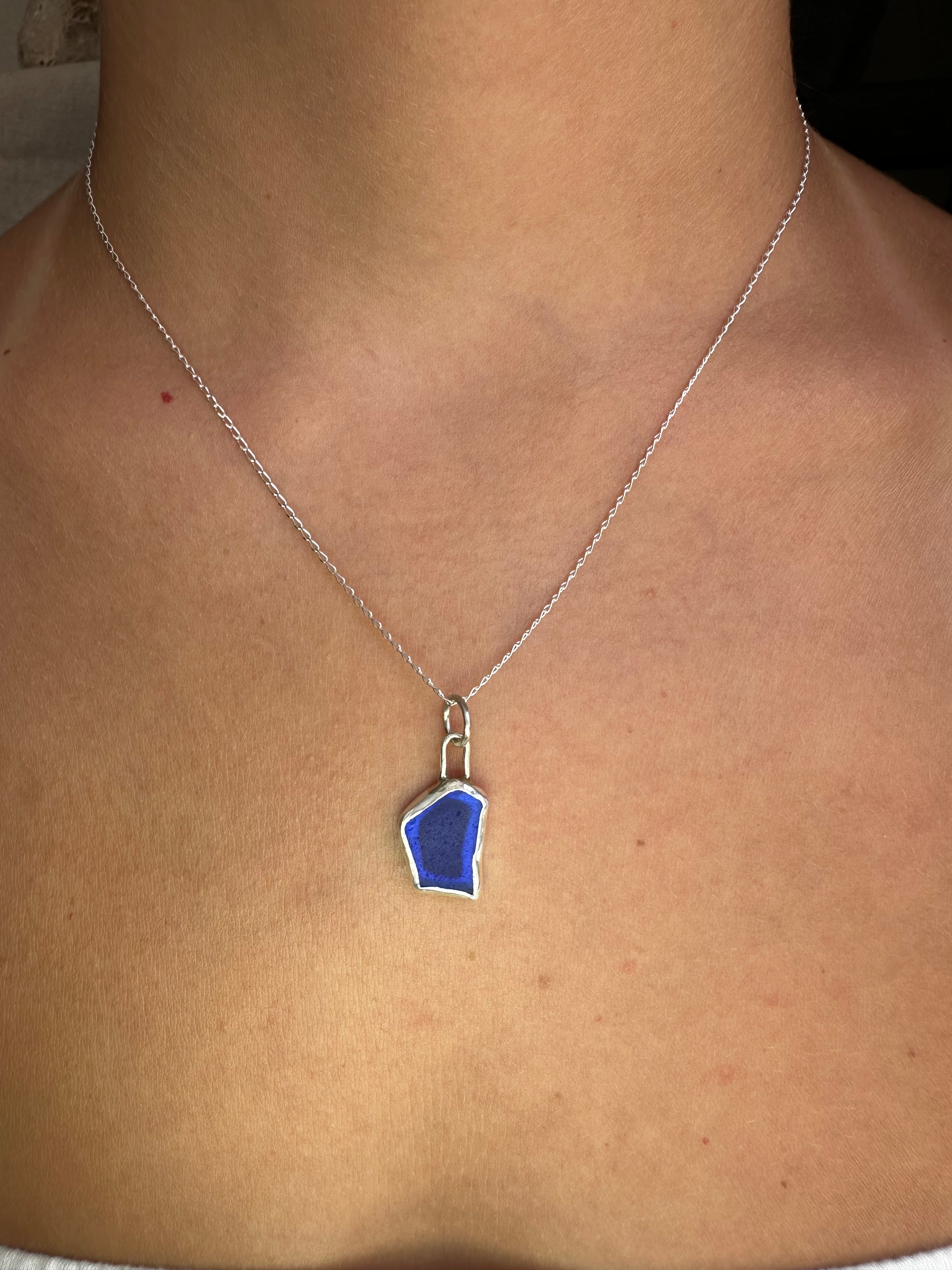 COLGANTE DE VIDRIO MARINO AZUL COBALTO