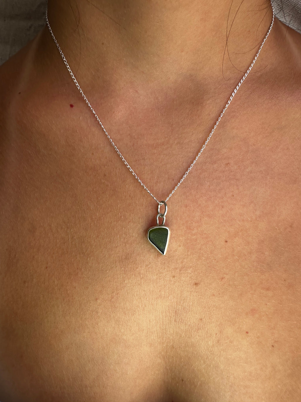 COLGANTE DE VIDRIO MARINO VERDE OSCURO