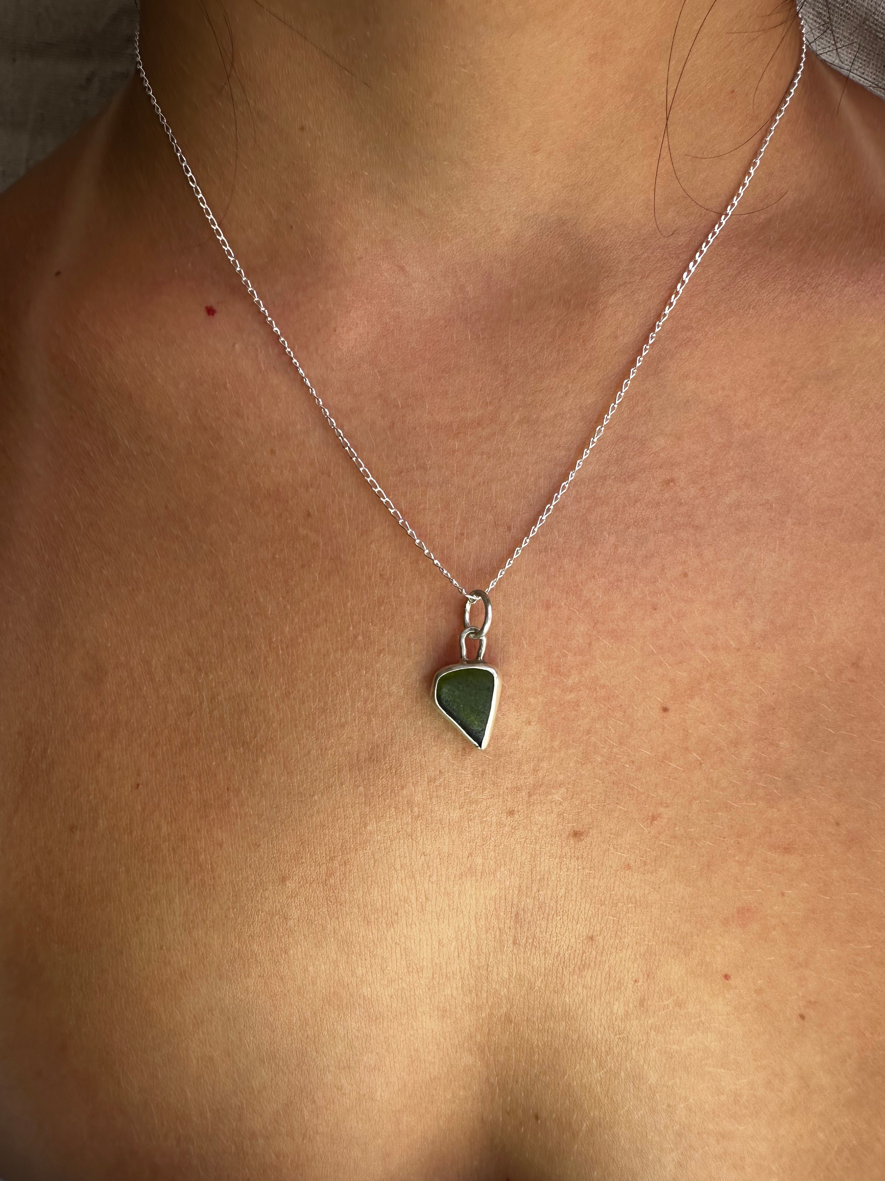 COLGANTE DE VIDRIO MARINO VERDE OSCURO