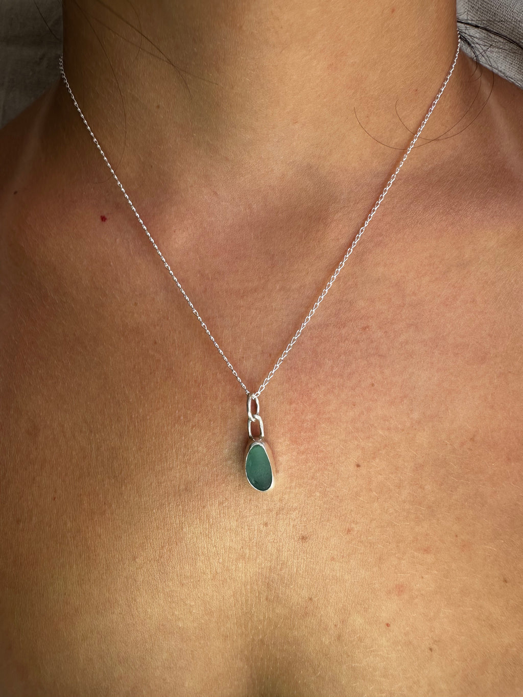 COLGANTE DE VIDRIO MARINO AZUL VERDOSO