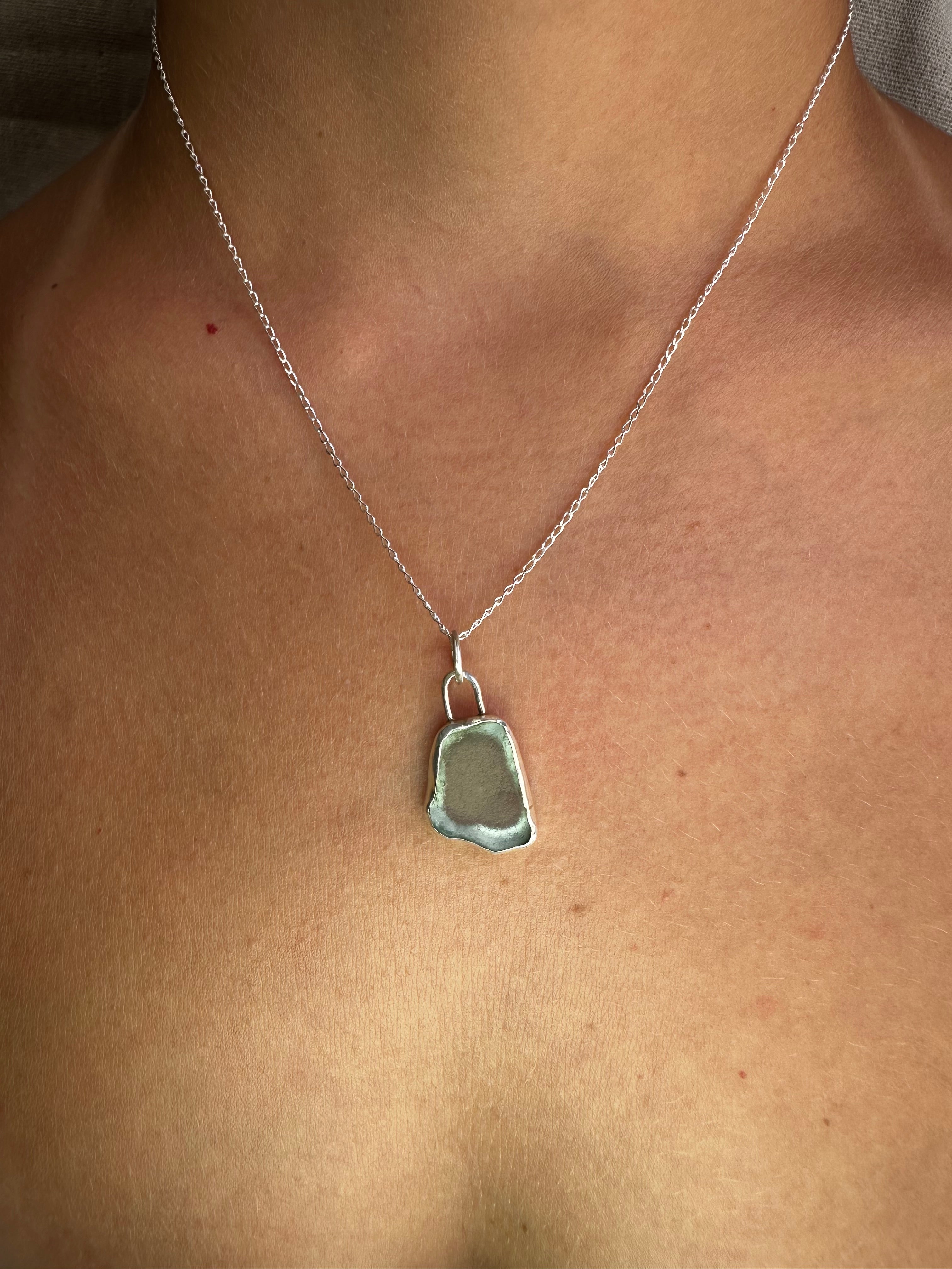 COLGANTE DE VIDRIO MARINO AGUAMARINA