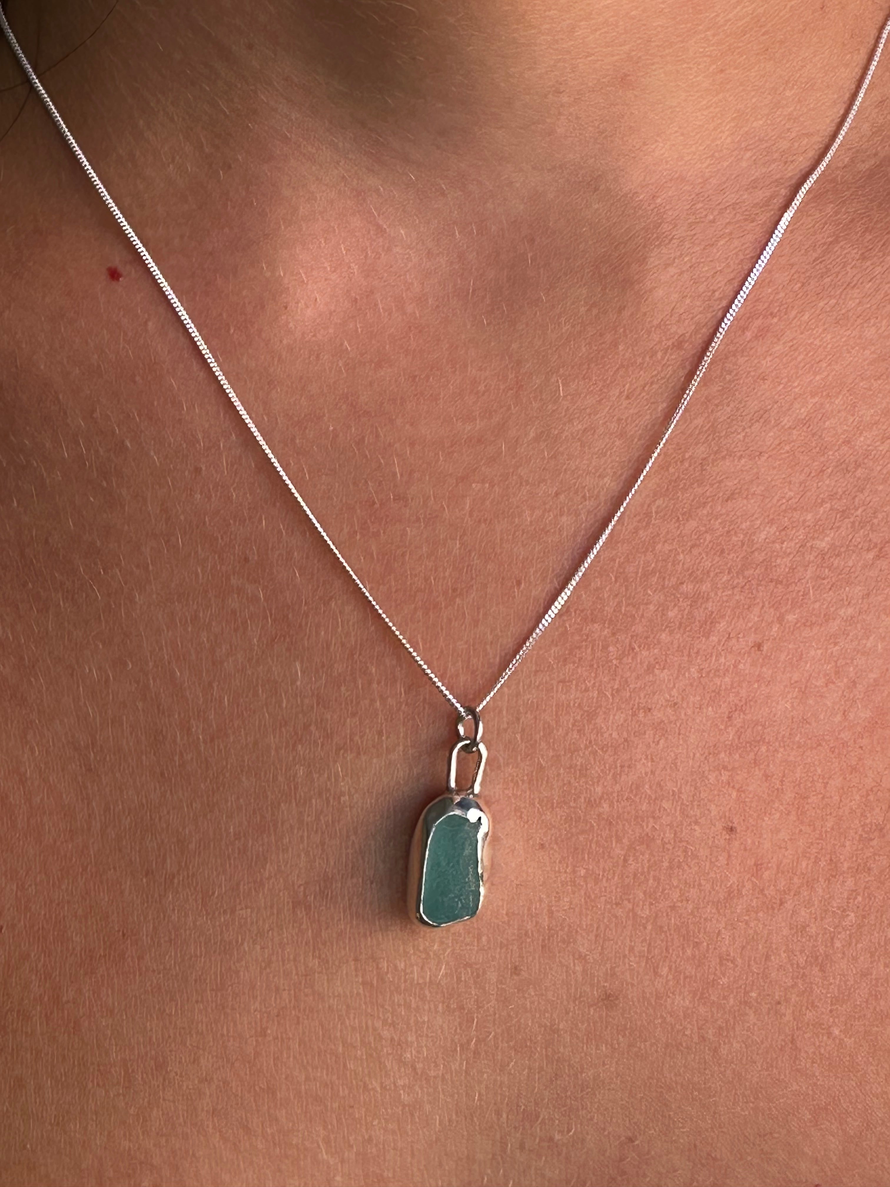 COLGANTE DE VIDRIO MARINO TURQUESA CLARO