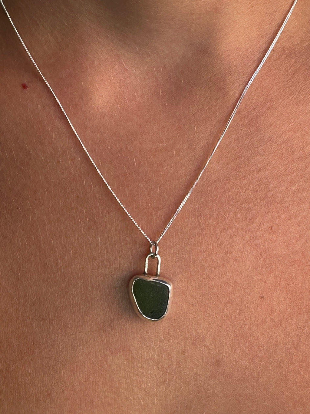 COLGANTE DE VIDRIO MARINO VERDE OSCURO